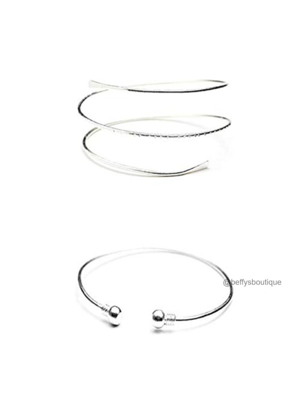 Minimalist Metal Punk Spiral Coil Arm Cuff Open Arm Bracelet Adjustable
